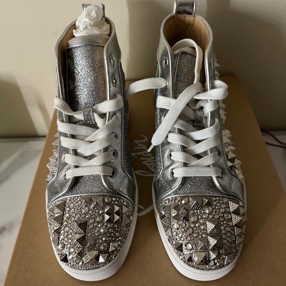 Christian Louboutin Louis Spike Silver - Picture 2 of 4